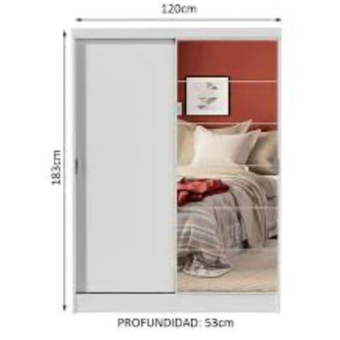 Closet de 2 puertas con espejo y gavetas importados nuevos en caja - 2/4