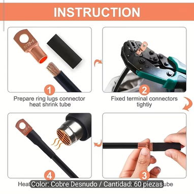 Kit de conectores terminales redondos de argolla para batería sistema solar, su moto - 2/10