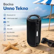 Bocina Unno Tekno Bullet TWS Bluetooth 5.0 10W Sonido 360° FM USB MicroSD Aux Portátil Batería 1500mAh - Img 53342798