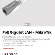 PoE Gigabit LAN - MikroTik. Marca/Modelo: MikroTik RBGPOE - Img 54242742