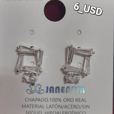 Finos Aretes plateados _Oro Laminado y Cadenas Pandora. - Img 120513756