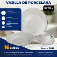 🍽️ SETS DE VAJILLAS DE PORCELANA DE 16 PIEZAS  🔴 EÓN 🆗 PLATOS HONDOS, PLATOS LLANOS, PLATICOS Y TAZAS 💲 30 USD - Img 51871548