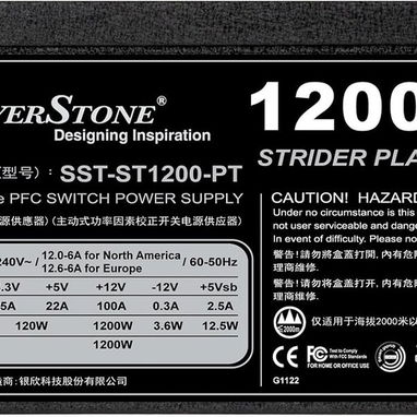 Fuente SilverStone Technology ST1200-PT 80 Plus Platinum 1200W Fuente de alimentación ATX/PS2 completamente modular - 2/7