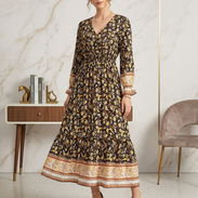 Vestido Maxi "Boho-Chic" – Estampado Floral Vintage Talla L 25 - Img 55367963