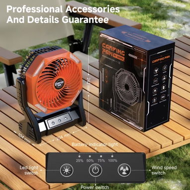 🔥Ventilador Recargable 20000 mAh con Luz LED y Power Bank - Img 121758396