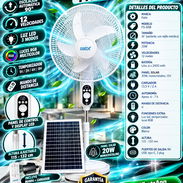 VENTILADOR DE PEDESTAL RECARGABLE PATIX CON PANEL SOLAR, NUEVO EN SU CAJA CON ENTREGA DE FACTURA PARA SU GARANTÍA - Img 57861491