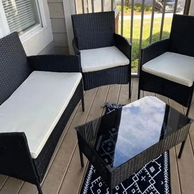 JUEGO DE TERRAZA ▶️ Sofá dos plazas + 2 butacas + mesa de centro. ✅ - Img 115152102