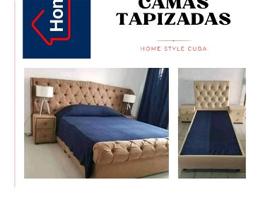 Bellas y modernas camas tapizadas en vinil con calidad, garantía y múltiples facilidades de pago - Img main-image-45867264