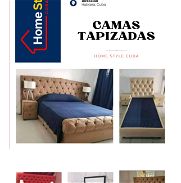 Bellas y modernas camas tapizadas en vinil con calidad, garantía y múltiples facilidades de pago - Img 45867264