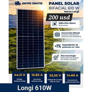 Panel solar bifacial de 610 W - Img 57898204