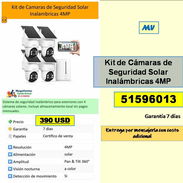 MV-622-Kit de Cámaras de Seguridad Solar Inalambricas 4MP...390 USD...51596013....Mensajeria Costo Adicional - Img 55788345