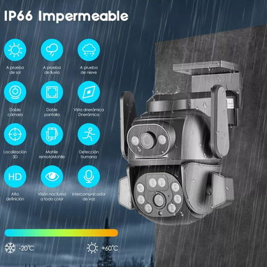 Doble camara de seguridad con alarma y sensor de movimiento - Img 111707099