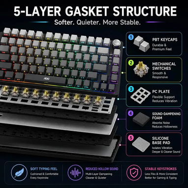 AOC GK330 | Teclado Mecánico Inalámbrico - 5/10