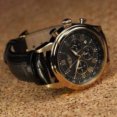 Reloj INVICTA cronógrafo 90242-003 Cuarzo Japonés, Caja 44mm en ORO ROSA y manillas de cuero legítimo negras - Img 126180881