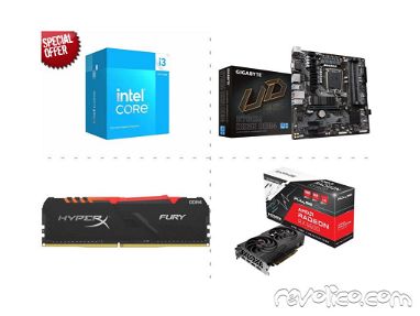 KIT GAMER📢 Radeon RX 6600 8GB | Core i3 14Gen | Gigabyte B760M | HyperX Fury RGB 8GB 📞51-816607 - Img main-image-45628816