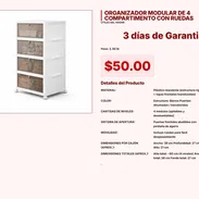 ORGANIZADOR MODULAR DE 4 COMPARTIMENTO CON RUEDAS VPT#-0230 - Img 55242394