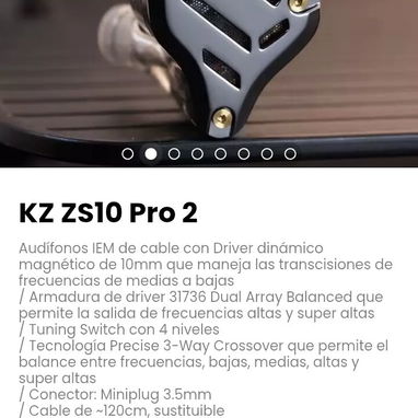 Audífonos IEM KZ ZS10 Pro 2 - Img 124626715