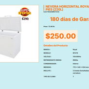 Royal Nevera Horizontal 220L 2 Cestas Esmaltadas, Royal Chest Freezer 7.8 pies Incluye 2 Cestas VPT#-0491 - Img 55672321