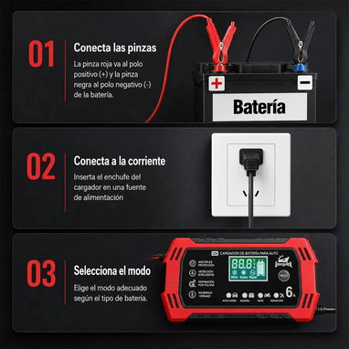 Cargador de baterias 12V 6A - 7/9
