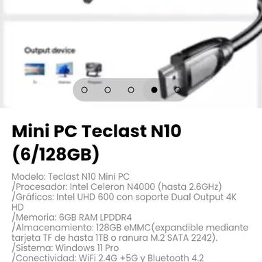 Mini PC Teclast N10 (6/128GB) Modelo: Teclast N10 Mini PC - 4/5