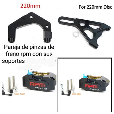 Pareja de pinzas de freno rpm originales con sus soportes y separador de disco incluído ynextensores ,doradas,azules,pla - Img 120570594