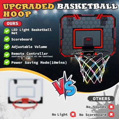Mini aro de baloncesto LED con control remoto – Diversión deportiva en casa - Img 111576656