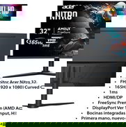 Monitor Acer Nitro 32pulg, curvo Gaming 165 hz, 1 ms. Nuevo en caja - Img 47516688