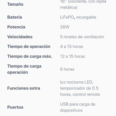 Ventilador recargable, con panel solar y bombillo adicional - Img 121052831