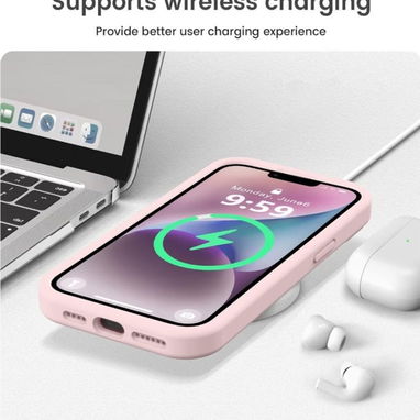 ☎️53544655 🛵 Entrega Disponible ⭐Funda de Silicona Líquida para iPhone 13 Pro – Rosa Tiza ⭐ - 4/7