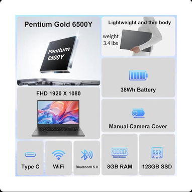 Computadora portatil ARCBUC de 15.6 pulgadas con 8 GB RAM y SSD de 128 GB ARC-NCS154Y1 - 2/2