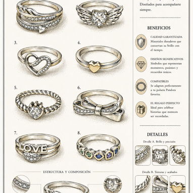 Anillos !!!REBAJA¡¡¡ antes 25, ahora 20. copia 1x1 Pandora plata 925 - Img 123765385