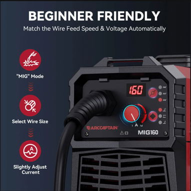 Planta de Soldar ARCCAPTAIN MIG160 (160 A) | Inverter 4 en 1 Dual Voltage 110V/220V (Nueva) - Img 123159203