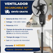 Ventilador recargable 16" marca eko - Img 57693581