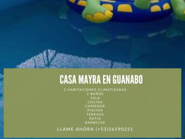Renta casa con piscina de 2 habitaciones en Guanabo,para 6 personas - Img main-image-44436331