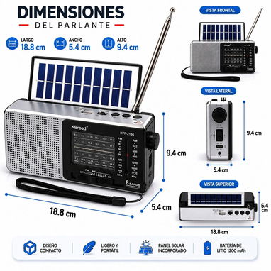 Radio Multibandas con Bluetooth y Linterna - 2/2