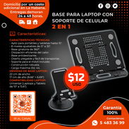 👨🏾💻BASE PARA LAPTOP CON SOPORTE DE CELULAR👨🏾💻 . CONTAMOS CON MENSAJERÍA FACTURA Y GARANTÍA. TL 54833699 - Img 58147874