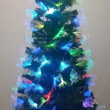 Árbol de navidad con luces y fibra óptica - 3/3