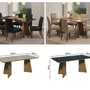Juego de comedor de 6 sillas con cristal - Img 55177092