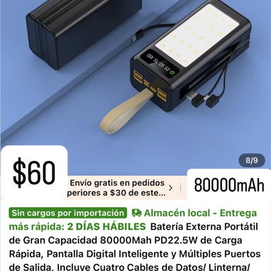 Cargador Portátil de 80000MAh - 4/4
