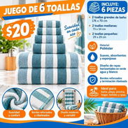 Juego De 6 Toallas - Img 57998423