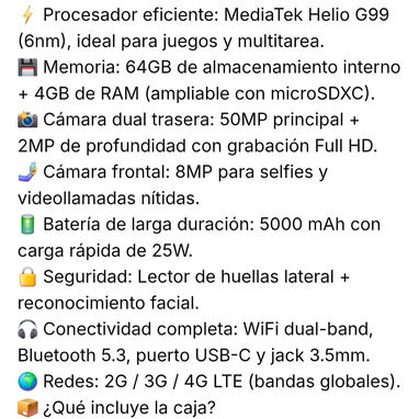 teléfono Samsung Galaxy A07 4 con 64Gb incluido forro mica y cargador - 2/2