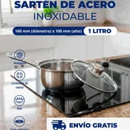 🔷 *Sartén de Acero Inoxidable 1 litros* - Precio principal: 6300 cup - Otra forma de pago: 7 usd - Factura - Img 58258705
