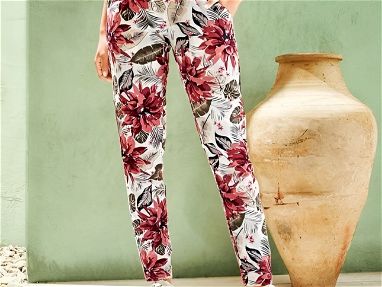 Pantalones De lino Estampados para mujer Ropa de Verano 52465450 - Img 46224396