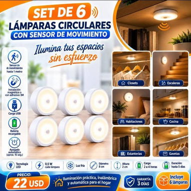 6 Lámparas con sensor de movimiento - 2/4