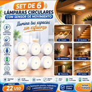 Set De 6 Lámparas Circulares Con Sensor De Movimiento - Img 56885831