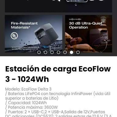 Estación de carga EcoFlow 3 - 1024Wh. Baterías LiFePO4 con tecnología InfiniPower(vida útil superior a baterías de Litio - Img 119687357