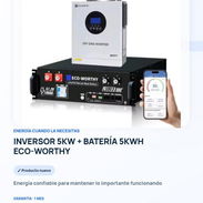 ✨ *INVERSOR 5KW + BATERÍA 5KWH ECO-WORTHY* ✅ Energía confiable para mantener lo importante funcionando . - Img 56892535