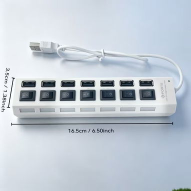 Hub USB 3.0 – 7 Puertos con Switch (Blanco) - 5/5