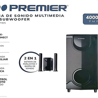 barra de sonido c/subwoofer usb/bt/tf/aux/hdmi/optica con control remoto marca Premier 53750952 5550641 - Img 109956026