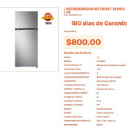 Refrigerador LG 14 Pies con Clasificación A y Diseño Premium de Puerta VPT#-0265 - Img 55666917